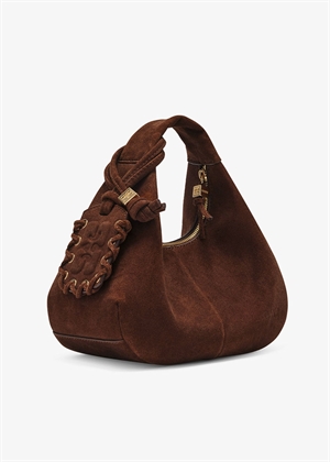 Hobo mini recycled suede pelinova bag Chicory Coffee B20700016 Ganni 